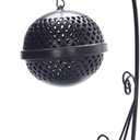 KALLORY Backflow Incense Holder Ceramic Burner with Iron Frame Hanging Ball, Waterfall Incense Burner for Home Decor and Aromatherapy, Indoor Buddhist Altar Accessory