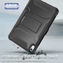 Soke Case for iPad Air 11-inch M3/M2 (2025/2024), iPad Air 5th/4th Generation 10.9-inch (2022/2020), with Built-in Screen Protector and Kickstand, Rugged Full Body Protective Cover - Black