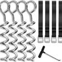 N1Fit Trampoline Stakes Anchors - Strong and Galvanized Gives a Greater Span of Anchorage - Trampoline Anchors Trampoline Anchor kit | Trampoline Wind Stakes | Ground Anchors Heavy Duty |Spiral Anchor