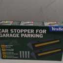 Pack of 2 Garage Parking Aid, 16.9'' Parking Stopper for Garage, Heavy Duty Rubber Garage Car Stopper with Reflective Yellow Tape Curb, Parking Gadgets Protects Garage Walls and Car