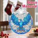 5 x Stained Glass Ornament, Christmas Ornament, Hanging Ornaments for Home Decor & Christmas Tree Ornaments Exquisite Holiday Decor, Xmas Gifts & Holiday Present - Phoenix
