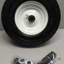 GICOOL 4.10/ 3.50-6 Flat Free Tire and Wheel, with 3"-3.5''-4.0''-4.5'' Centered Hub, and 3/ 4" & 5/ 8" Bearings, Replacement for Lawn Mower, Hand Truck/ All Purpose Utility Tire on Wheel, (2 Pack)