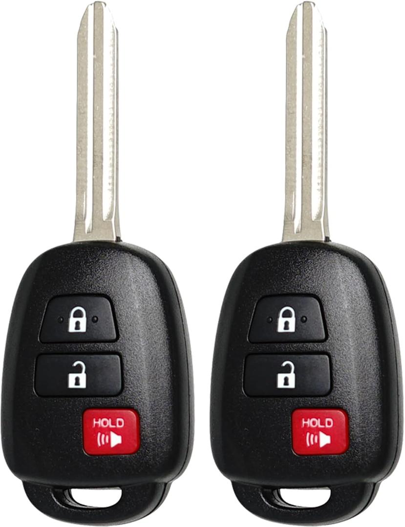 SUPALAND Key Fob Keyless Entry Fits for Toyota Tacoma RAV4 4Runner Prius C 2013 2014 2015 2016 2017 2018 2019-2023 Remote Control Head Key Replacement HYQ12BDM HYQ12BEL 89070-42820 H Chip (Set of 2)