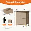 Sweetcrispy Nightstands Set of 2 with 2 Storage Drawer, Small Bedside Table, 11.8"D x 18"W x 20"H , 2 Pack