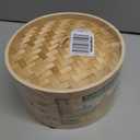 Bamboo Steamer 10 Inch 2 Tier Wooden Basket With Handle, Ring Adapter, Reusable Silicone Liner, Kit For Cooking Dumpling Baby Bao Bun, Dim Sum, Rice Potsticker Steaming Chinese Asian Food & Vegetables