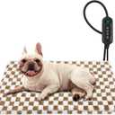 MIXJOY Heated Dog Bed, 11 Adjustable Temperature Dog Heating Pad Indoor with Timer, Pet Heated Mat for Dogs Cats, Electric Cat Heating Pad with Washable Cover, Heated Pet bed-28''x20'', Medium (Brown)