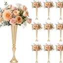 10PCS 22'' Tall Gold Vases Centerpiece,Holiday Celebration Table Decoration