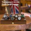 Wooden Watch Case, 2-Tier Watch Display Case Watch Box for Men, Watch Display Stand with Drawer Watch Collection Storage Watch Holder, brown