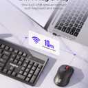 wegear Wireless Keyboard and Mouse Combo, 5-Level Adjustable 4000 DPI Mouse, Quiet 2.4G Full Size Keyboard with 8 Additional Shortcuts, Silent Typewriter for PC, Desktop, Laptop, MacBook
