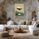 Vintage Cocktail Wall Art Espresso Martini Poster Funky Aesthetic Canvas Prints Retro Bar Cart Decor for Bar Bedroom 8x12inch Framed