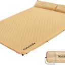 Naturehike Camping Sleeping Pad, Ultralight Camping Mat 2 Person with Pillow, Fast Inflating, Memory Foam Sleeping Pad for Hiking, RV Camping, Yellow
