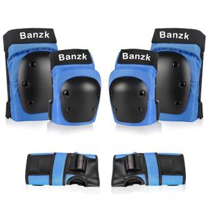 Adult Knee Pads Elbow Pads Wrist Guards for Adult Kids 6 in 1 Protective Gear Set for Skateboarding Biking Roller Skating Cycling Outdoor Sports Blue M