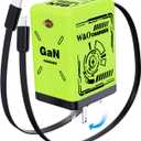 W&O 2-in-1 gan Compatible with Fast Charger,GaN Charger Fast Charging,45W Retractable Phone Charger Wall Plug with Lightening and Type-C Cables,for iPhone16/15 Series, Galaxy S25/24,Android and More