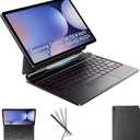 HOU Keyboard for Samsung Galaxy Tab S10+ Plus/S9+ Plus/S9 FE+ Plus/S8+ Plus/S7+ Plus/S7 FE 12.4" with Magnetic Case,Floating Cantilever,Multi-Function Trackpad,7 Colors Backlit,S Pen Holder,Black