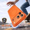 ORNARTO Magnetic for iPhone 17 Pro Max Case, 7X Military-Grade Drop Protection, Compatible with MagSafe, Slim Shockproof Translucent Matte Phone Case for iPhone 17 Pro Max 6.9", Orange
