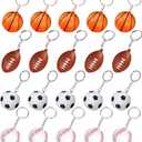 Blulu 20 Pack Sport Party Favors Ball Keychains for Kids, Mini Foam Ball Keychains with Soccer Football Basketball Baseball for Boys Goodie Bags, School Carnival Reward, Stress Relief Fidget Toys