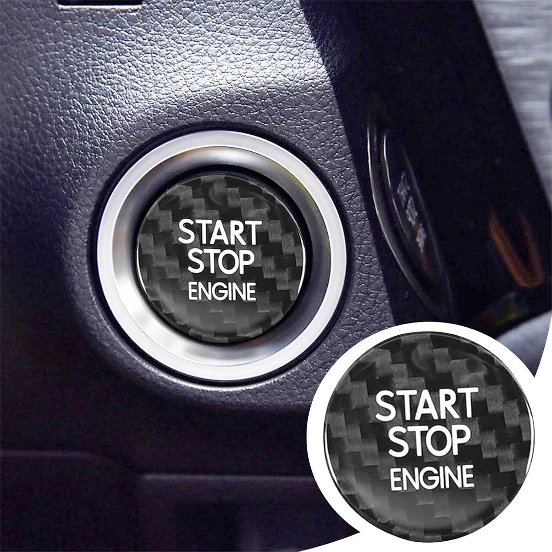 Carbon Fiber Push Start Button Cover Compatible with Lexus IS200T IS250 IS300 IS350 RCF RC200T RC300 RC350 NX200 NX300 Engine Start Stop Button Cover Key Ignition Switch Cover Black