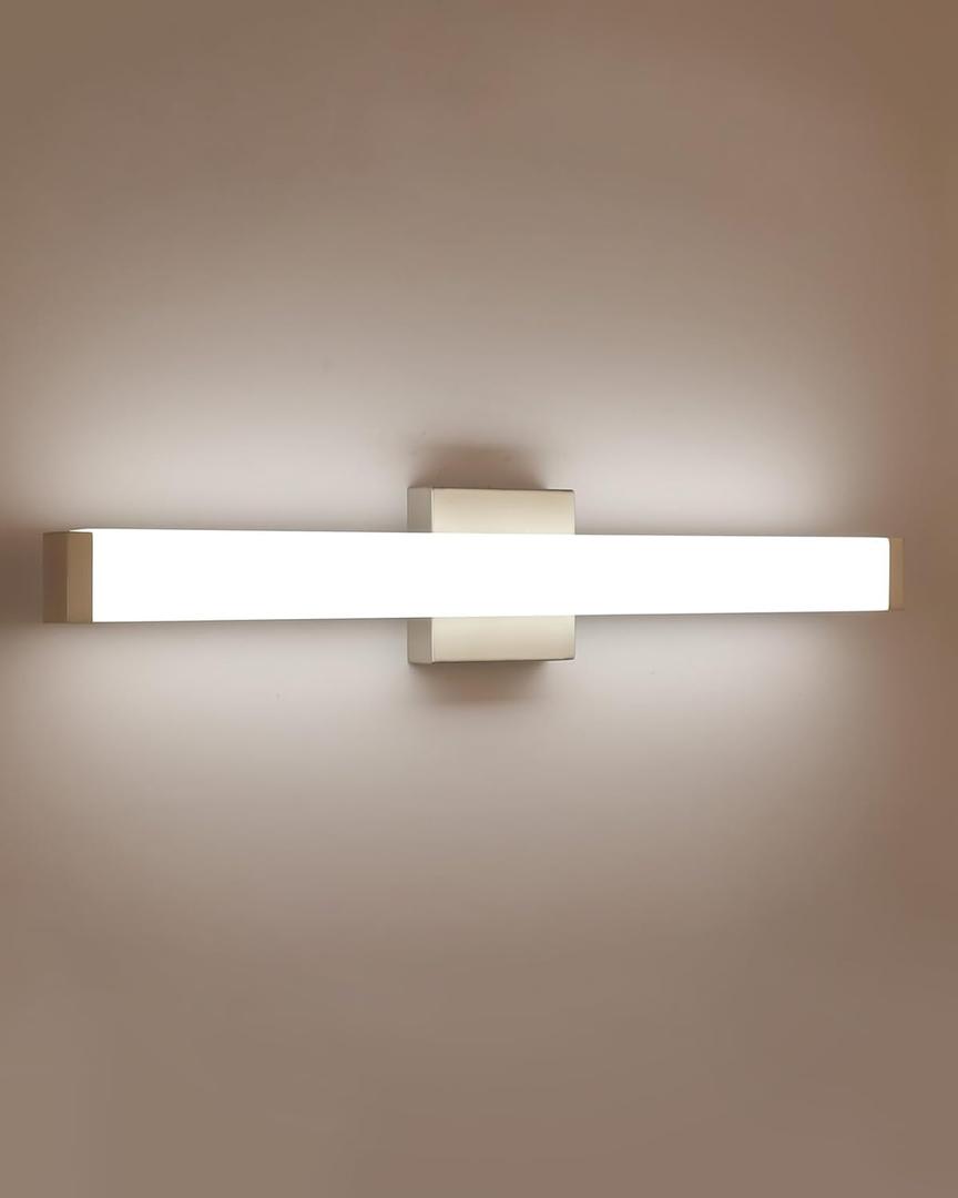 Bathroom Vanity Light Brushed Nickel Square LED 24 inch 14W 4000K Natural White Light Wall Bar Lighting Fixtures Over Mirror (Brushed Nickel, 24in)