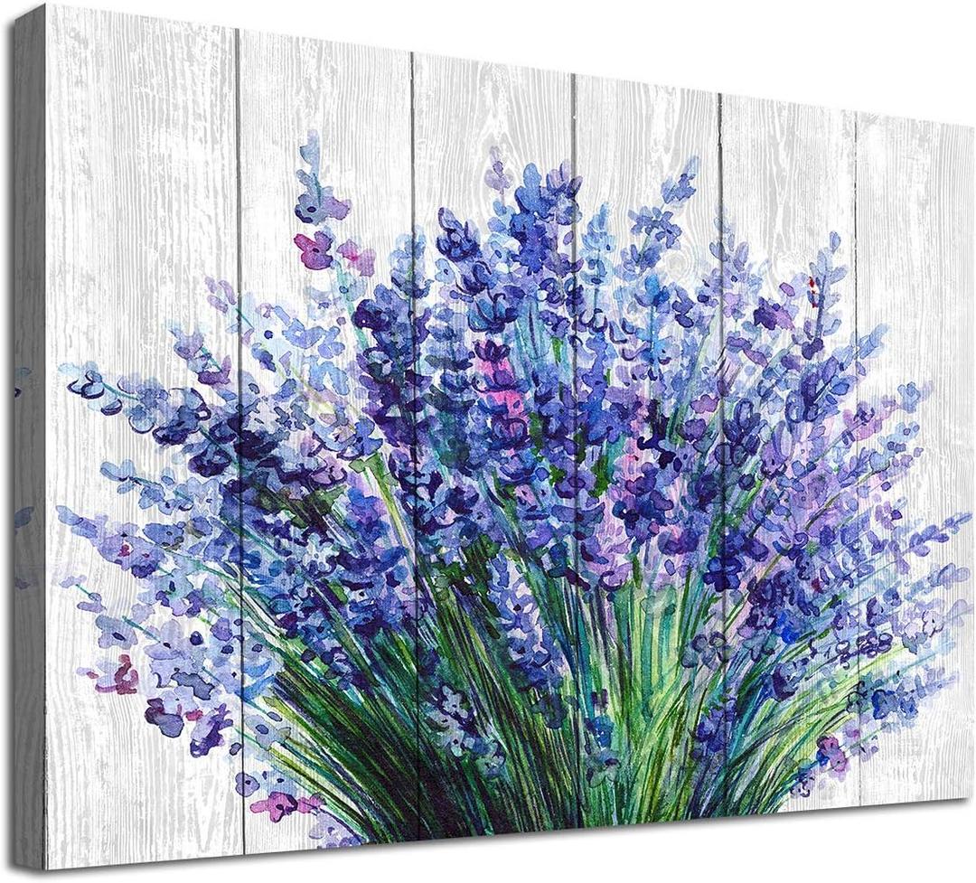 arteWOODS Lavender Wall Art Puple Bouquet Flower Canvas Prints 16x24 Inch