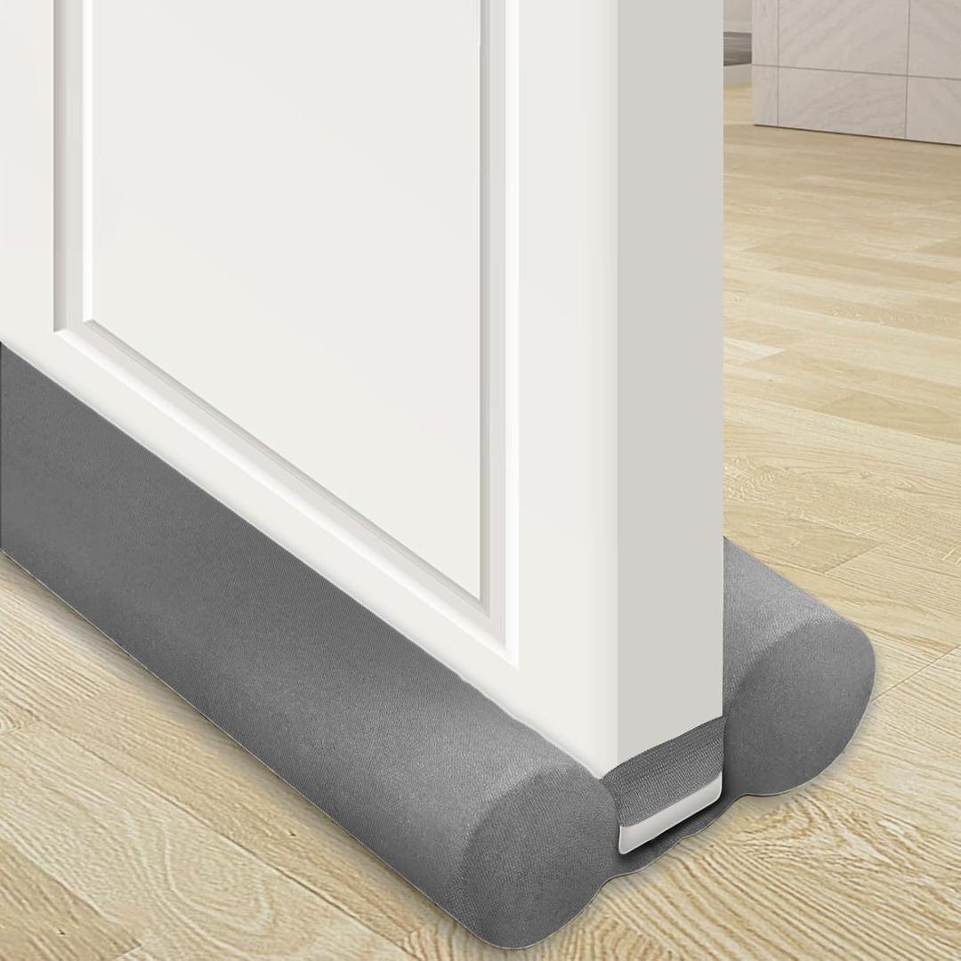 Under Door Draft Stopper 32 inch Draft Blocker for Bottom of Door 27-35 inch Seal Insulator Noise Stopper Weather Stripping Breeze Blocker (Grey, 35" (Up to 1.1" Gaps) (Gray)