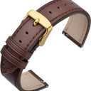 ANNEFIT Watch Band 17m - Classic Oil Wax Leather Quick Release Watch Strap for Men Women, Brown