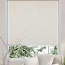 Persilux Custom Size Natural Woven Cordless Roller Shades, Free-Stop Window Shades for Home, Roller Window Shades, Light Filtering Window Blinds for Windows, Kitchen and Door (Cream) (Custom Size (Without Valance), Cream (Light Filtering))