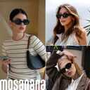 mosanana Oval Retro Trendy Sunglasses for Women 90s Style MS52371 (C1 Black/Grey)