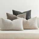 MIULEE Pack of 4 Couch Throw Pillow Covers 12x20 Inch Neutral Soft Decorative Chenille Pillow Covers Farmhouse Boho Accent Cushion Covers for Mid Century Modern Home Decor Sofa Bedroom Living Room