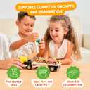 Nene Toys Magnetic Car Loader with 4 Cars and 1 Semi-Trailer Wooden Truck for Kids 2+ Year Old - Interactive Crane Wooden Toy - Vehicle Toys for Boys Girls - Educational Toy for Toddlers Ages 2+