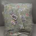 Sanracie California King Quilt Bedspread Set(118"x106"), 100% Cotton Green Flower Bird Butterfly Botanical Printed Pattern Quilted Sets 3Pcs Soft Breathable Bedding Set for All Season