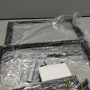 C Table Glass End Table, Couch Side Table, Tempered Glass Snack Side Table with Metal Frame, TV Tray Table for Small Space, Sofa Couch Side Tableand Bed Side Table(Black)