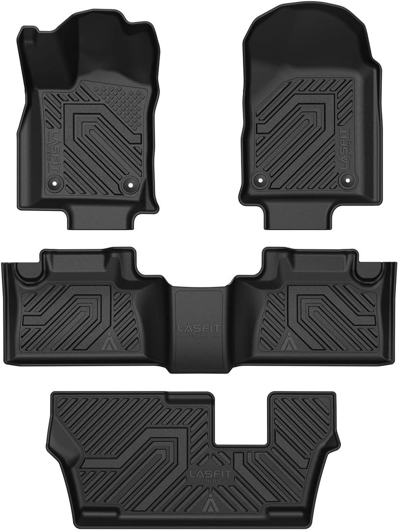 LASFIT Floor Mats for Dodge Durango 2016-2025, Fit 2nd Row Bench Seating(7seats), Not for 2nd Row Bucket Seating 6seats/5 Seats, All Weather TPE Custom Fit Car Mats Floor Liners, Black