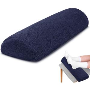Sintuff Recliner Leg Rest Cushion Sofa Footrest Pillow with Cover Half Moon Bolster Pillow Under Knee Pillow for Sleeping On Back Alleviating Pain, 19.7 x 8 x 3.5 Inch (Dark Blue, 1 Pc)