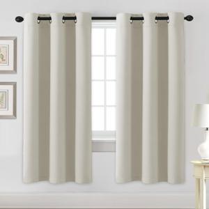 H.VERSAILTEX Blackout Curtains for Bedroom Thermal Insulated Room Darkening Living Room Curtains 72 Inch Long Grommet Privacy Protection Window Curtain Panels/ Drapes for Nursery, 2 Panels, Ivory/ Cream