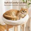 Modern Cat Tree Small Tower with Scratching Post for Indoor, 28inch Solid Wood Corner Cat Tree Tower with Bed, Cat Climbing Ladder, Dangling Ball,Interactive Rope,Scratching Post