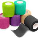 FriCARE Self Adhesive Bandage Wrap, Medical Tape in First Aid Kit, Cohesive Bandages for Wounds Sport Vet, 2 inches X 5 Yards 6 Rolls, Royal Garnet