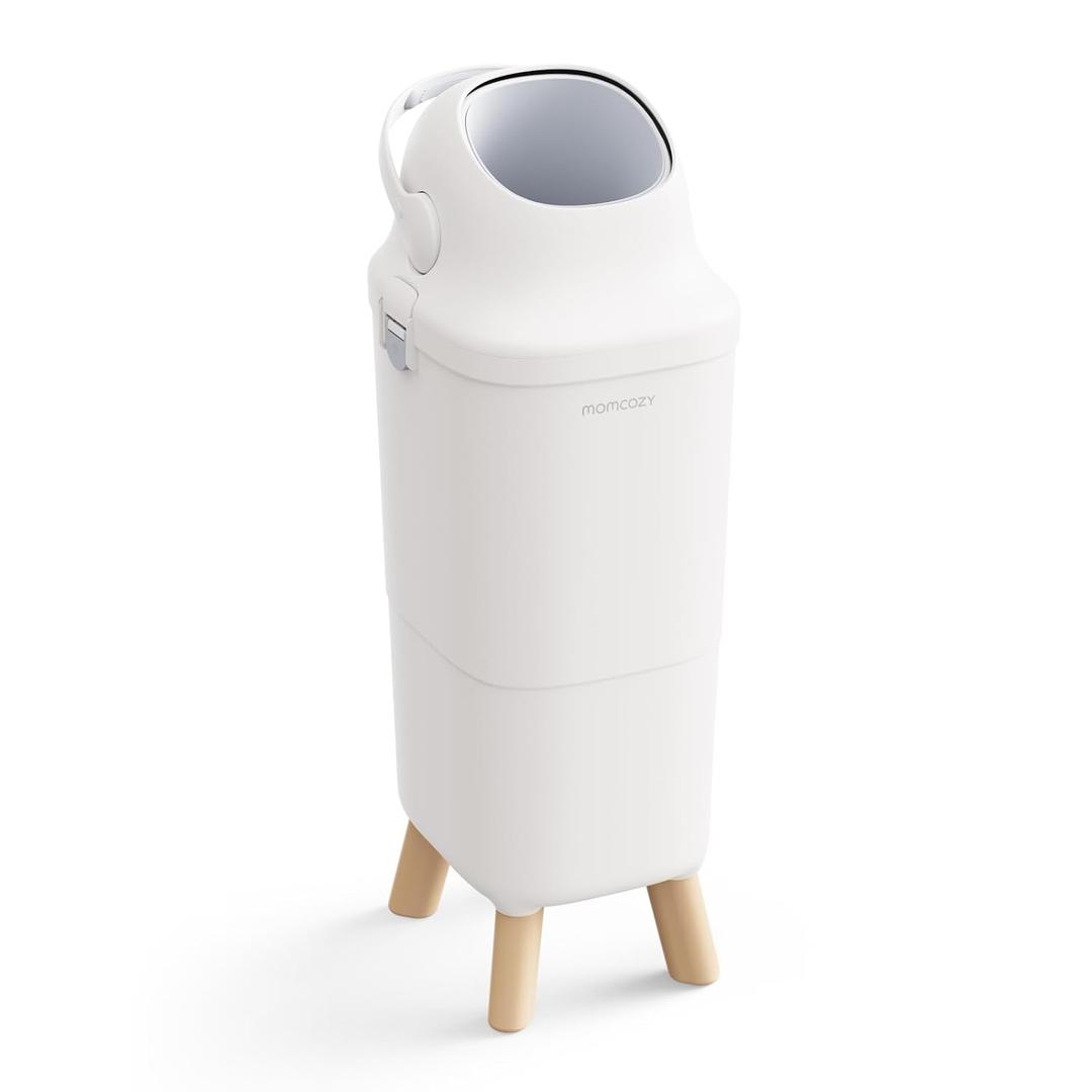 Momcozy Diaper Pail with Patented Triple-Seal Odor Control, Wide Opening, Ergonomic Height, Large Capacity with Viewing Window, Childproof Lock, Fits Standard Trash Bags