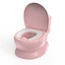Realistic Potty Training Toilet - Flushing Sounds, Wipes Storage, Disposable Liners, Easy to Clean for Toddler Boys and Girls, Pink