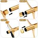 Zonon 8 ft Bar Foot Rail Kit Gold Undercounter Mount Hardware and Tubing Complete Kit Foot Railing for Bar Dome End Cap Stainless Steel Brass Finish for Kitchen Island Indoor Outdoor
