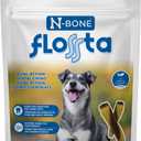 N-Bone Flossta Dual Action Dental Chews for Dogs, Unique Twist Shape for Deep Teeth Cleaning and Proactive Dental Care, Pumpkin Flavor, 8 Count 6.4-oz Bag