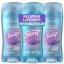 Secret Fresh Antiperspirant Deodorant for Women, 72hr Breathable Sweat & Odor Protection, Instant Freshness & Gentle, PH Balancing Mineral, Invisible Solid, Relaxing Lavender Scent, 2.6 oz (Pack of 3)