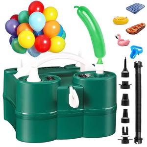 ETENWOLF P600 Electric Balloon Pump for Inflating 260 Cubic Inch Metallic Coated Latex Foil Balloons for Birthday Party Decoration (Green)