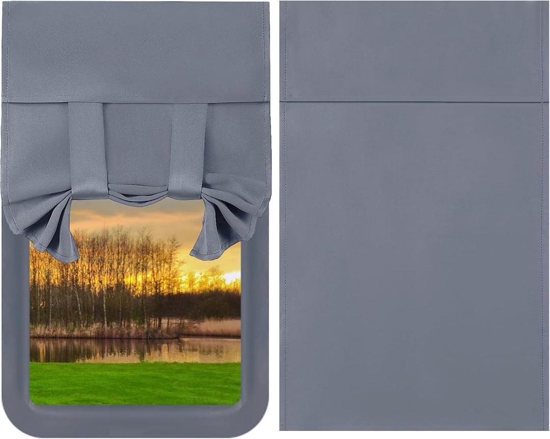 Door Window Shade Cover Privacy Screen Door Curtains for Rv Door Window Insulated Tie up Camper Window Shades for Travel Trailer Motor Home (Gray)
 26,2" X 74"
