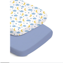 Baby Bassinet Sheets, Soft and Durable, Fits All Bassinet Mattresses Including Halo & Baby Delight, Cloud+Blue, Washable and Easy to Care for