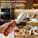 MultiFunctional Vegetable Peeler for KitchenMultifunctional Vegetable Peeler with Wooden Handle and Bottle Opener2-in-1 Stainless Steel Kitchen Tool for Fruit Apple Potato Pumpkin Papaya (1)