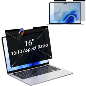MUBUY-GOL Magnetic Privacy Screen Protector for 16 Inch 16:10 Aspect Ratio Screen Anti-Spy, Anti-Glare, Anti-Blue Light Protection, Enhanced Screen Clarity & Scratch Guard