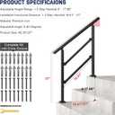 2 Pack Handrails for Outdoor Steps, Black Stair Handrail Fit 1-3 Steps