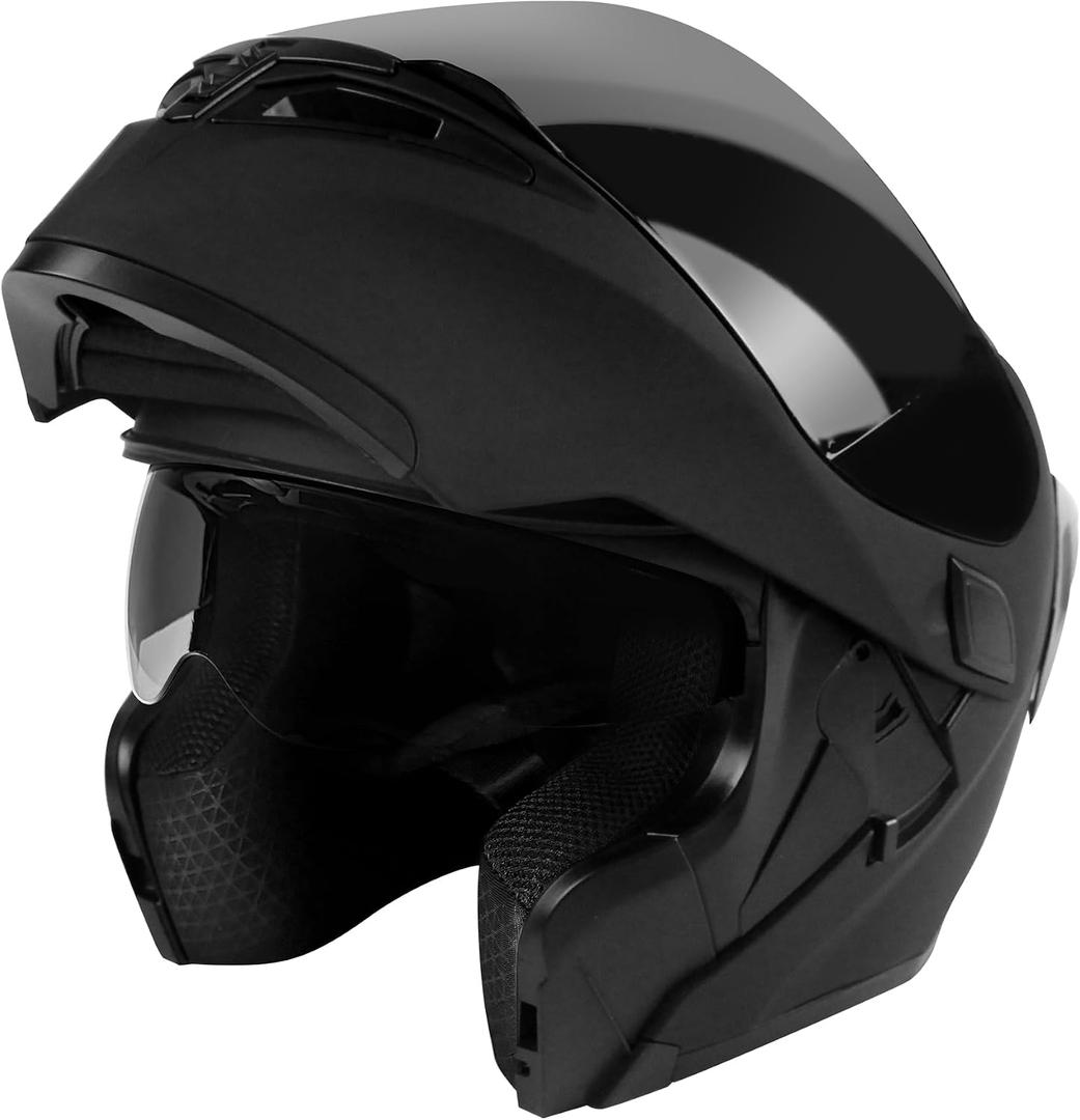 DELIGO Modular Motorcycle Helmets, DOT Certified, Double D-Ring Full Face Motorcycle Helmet Flip Up for Touring, Casco para Motofor Adults, Removable Comfort Liner, Lightweight, XL