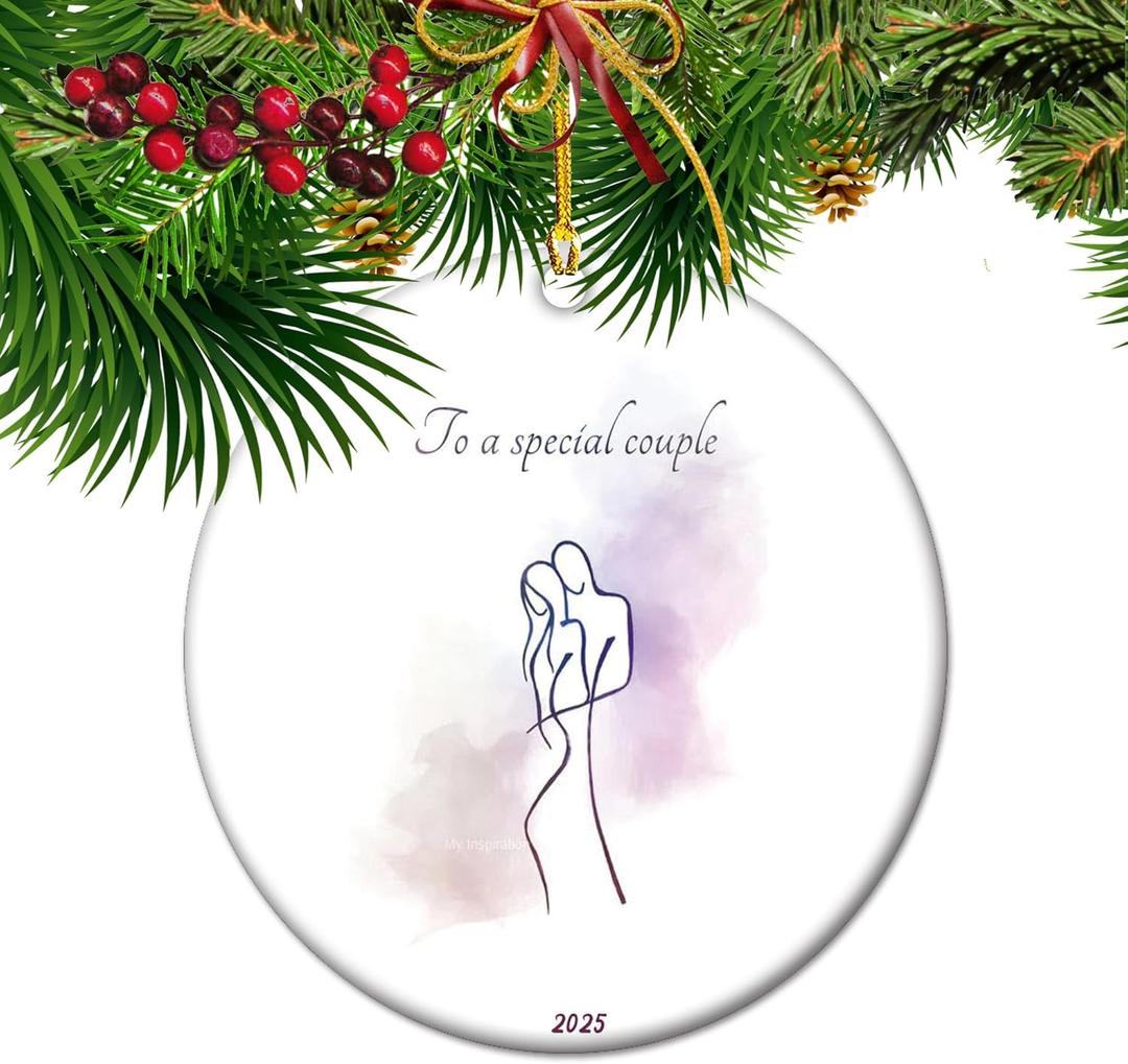 to a Special Couple - 2025 Commemorative Christmas Ornament | Holiday Keepsake for Beloved Partners | First Christmas Together Gift (S10)