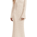 Yousify Womens Bell Long Sleeve Maxi Dress Casual Crewneck Knit Slim Fit Flowy Sweater Dresses XL